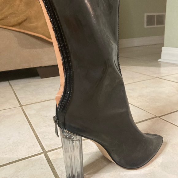 Fashion Nova High Heeled See Through Fashion Boots - Picture 9 of 10